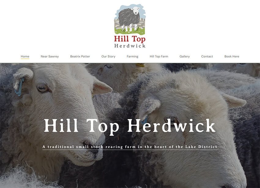 Website designed in Cumbria by Carlisle based Iosys for Hill Top Herdwick, A traditional small stock rearing farm in the heart of the Lake District.