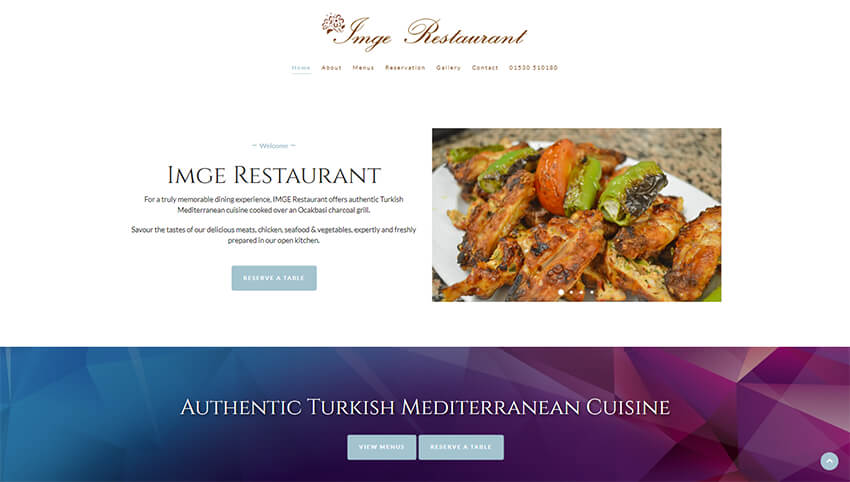 Website designed in Cumbria by Carlisle based Iosys for Imge Restaurant, Authentic Turkish & Mediterranean Cuisine